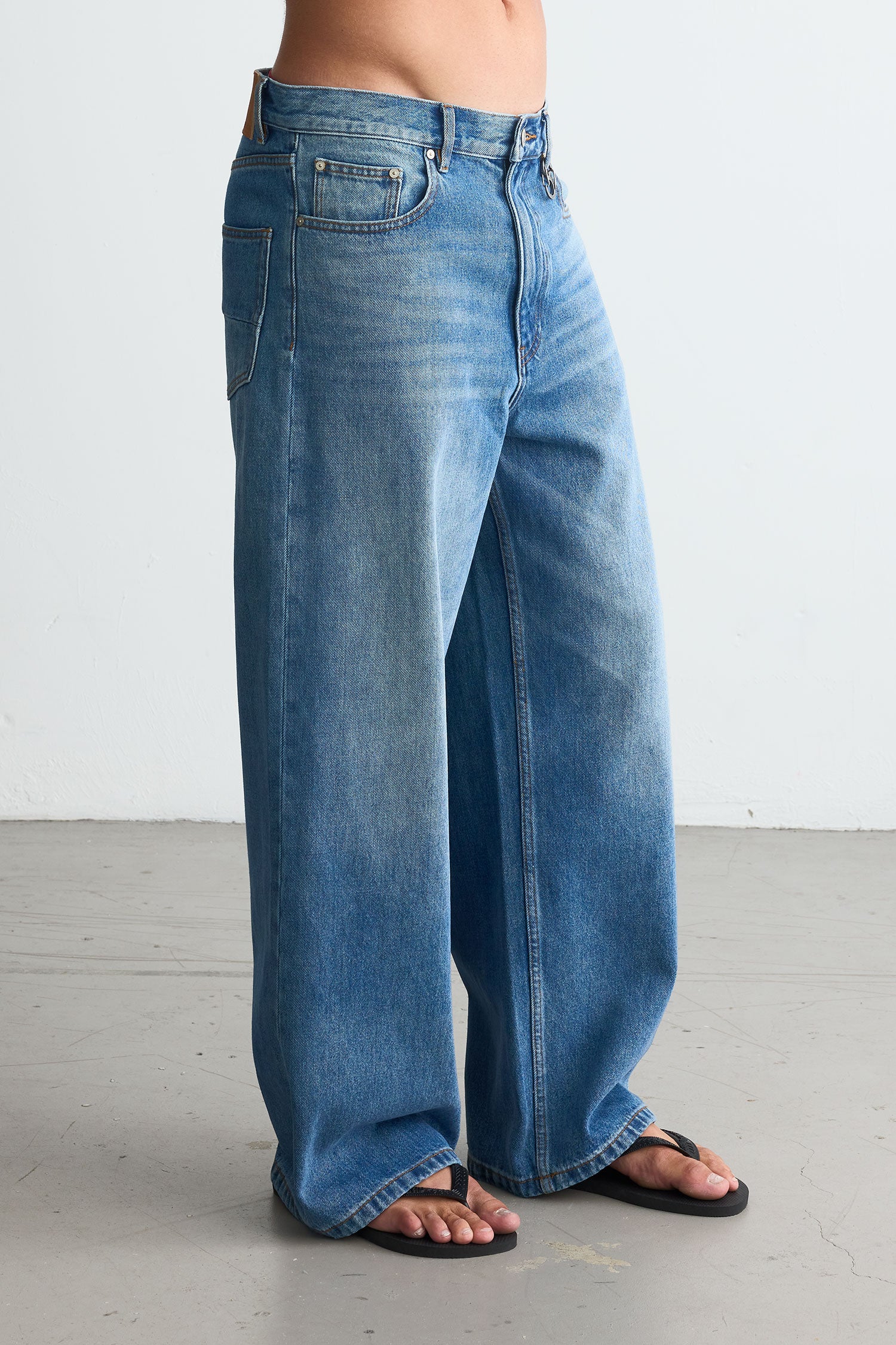 Wide Denim Medium Blue Wash