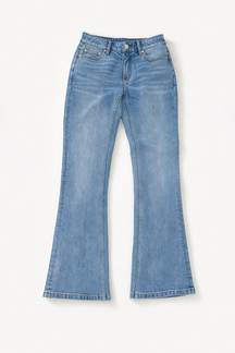 Bootcut Denim - Medium Blue Wash, flatlay front view