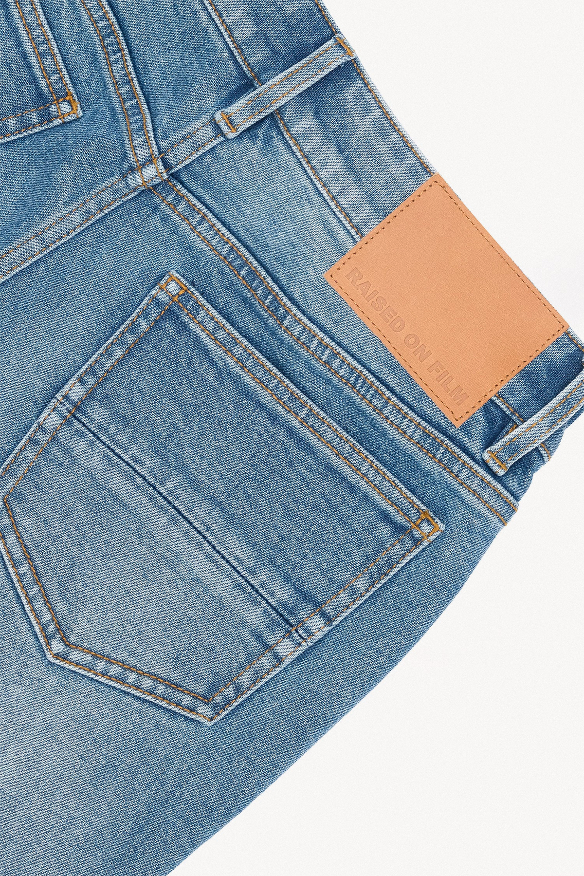 Bootcut Denim - Medium Blue Wash, detail patch view