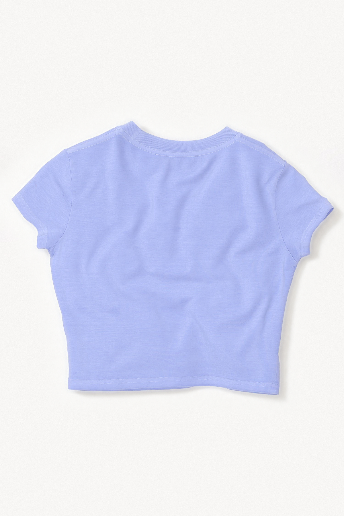 Bronco Baby Tee - Baby Blue, flatlay back view