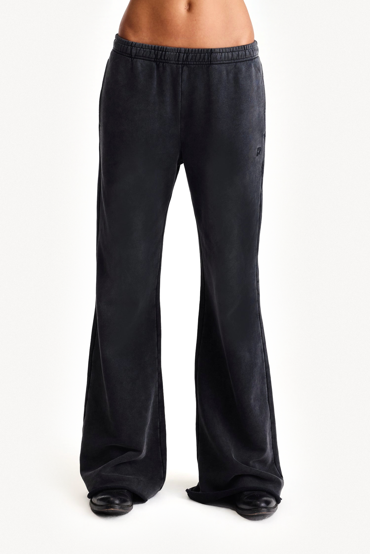 Flared Lounge Pant - Black, full-length front view
