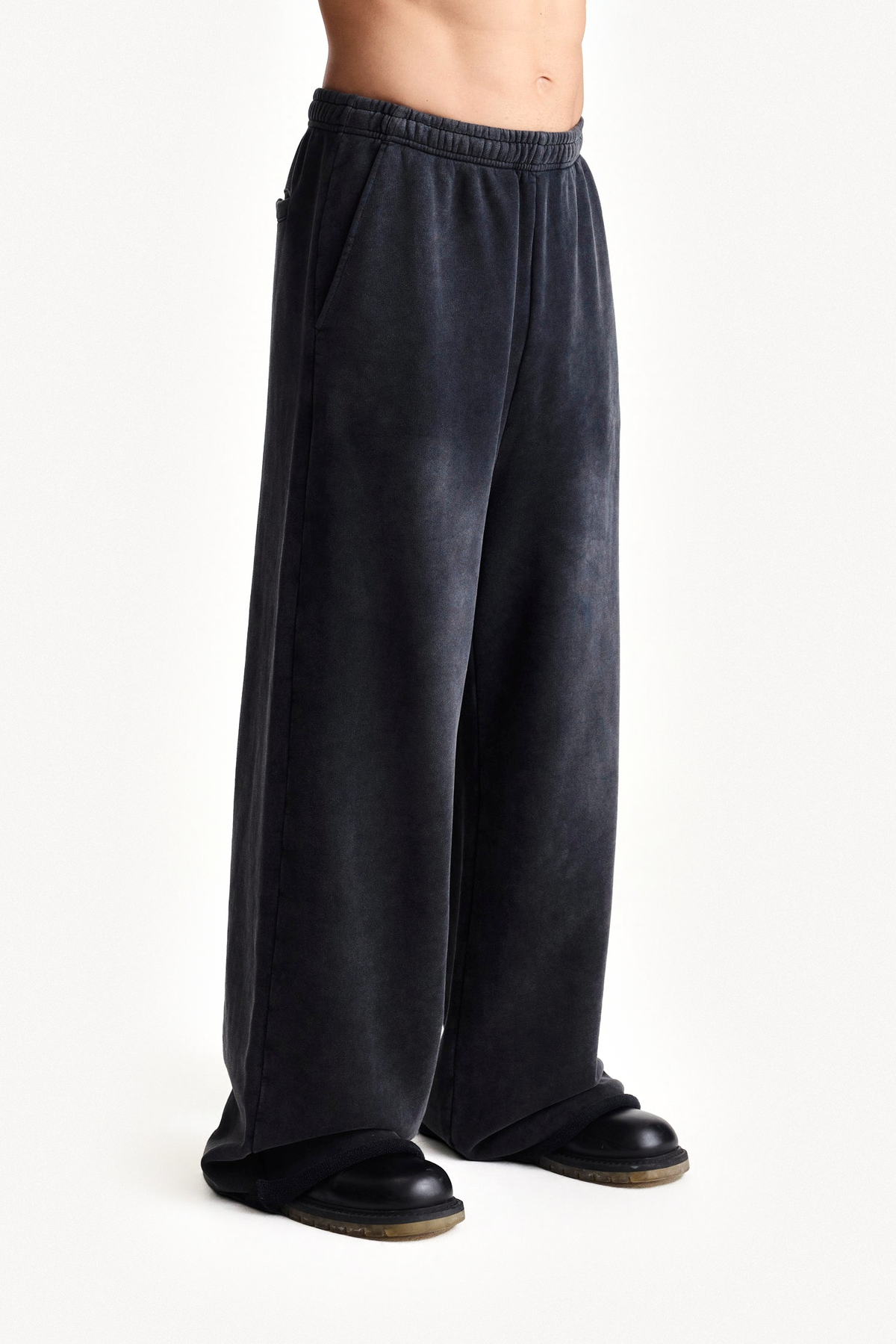 Lounge Pant - Black, on-body three-quarter view