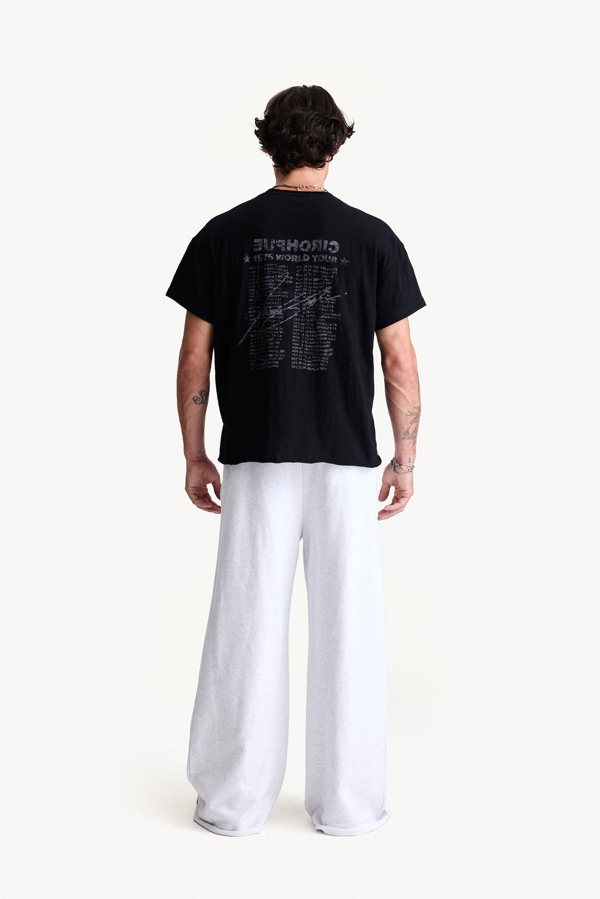 Lounge Pant - Grey, on-body back view