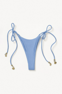 Retro String Bottom - Light Blue, flatlay front view