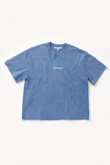 Shooting Star Boxy Tee - Navy, flatlay front view