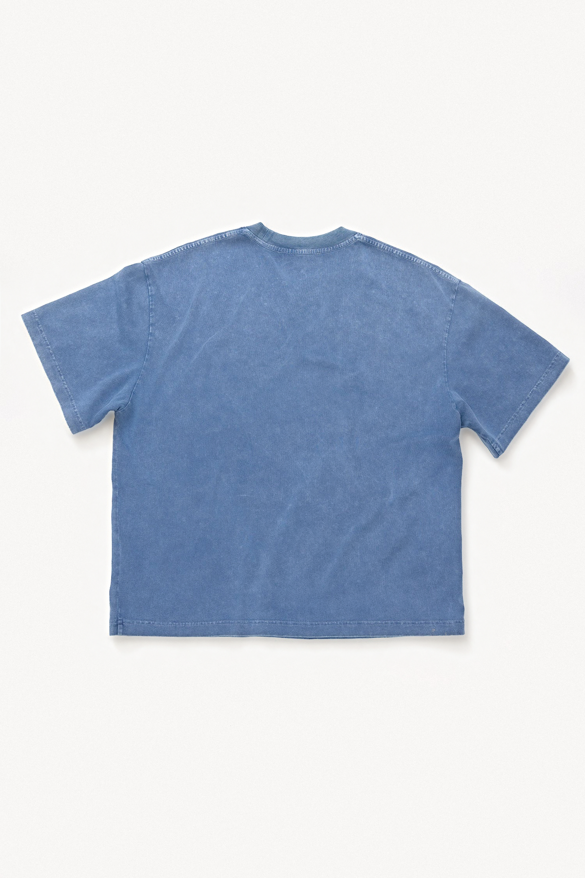 Shooting Star Boxy Tee - Navy, flatlay back view
