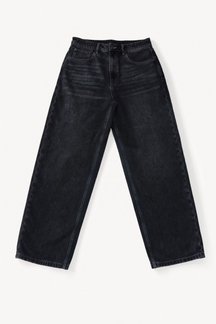Straight Denim - Black Wash, flatlay front view