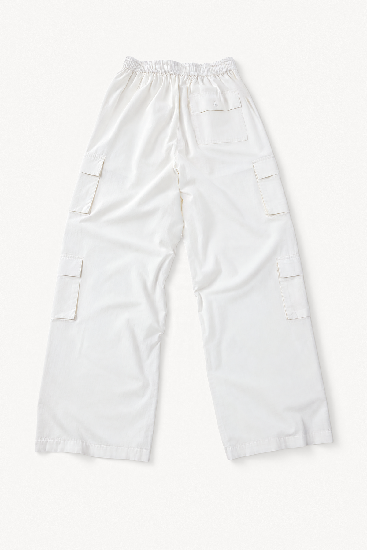 Summer Cargo Pants - White, flatlay back view