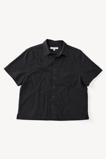 Summer Shirt - Black, flatlay front view