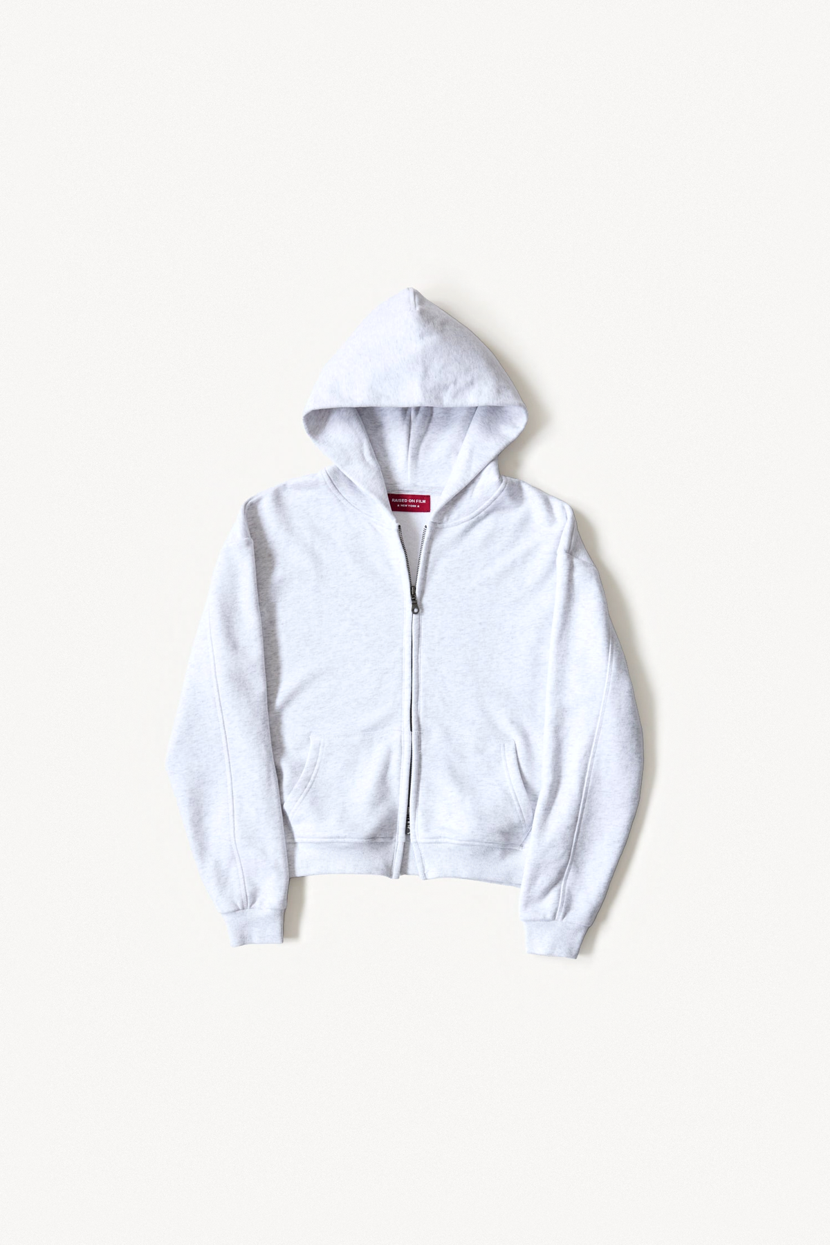 Zip Hoodie - Grey, flatlay front view