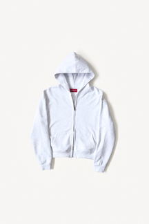 Zip Hoodie - Grey, flatlay front view