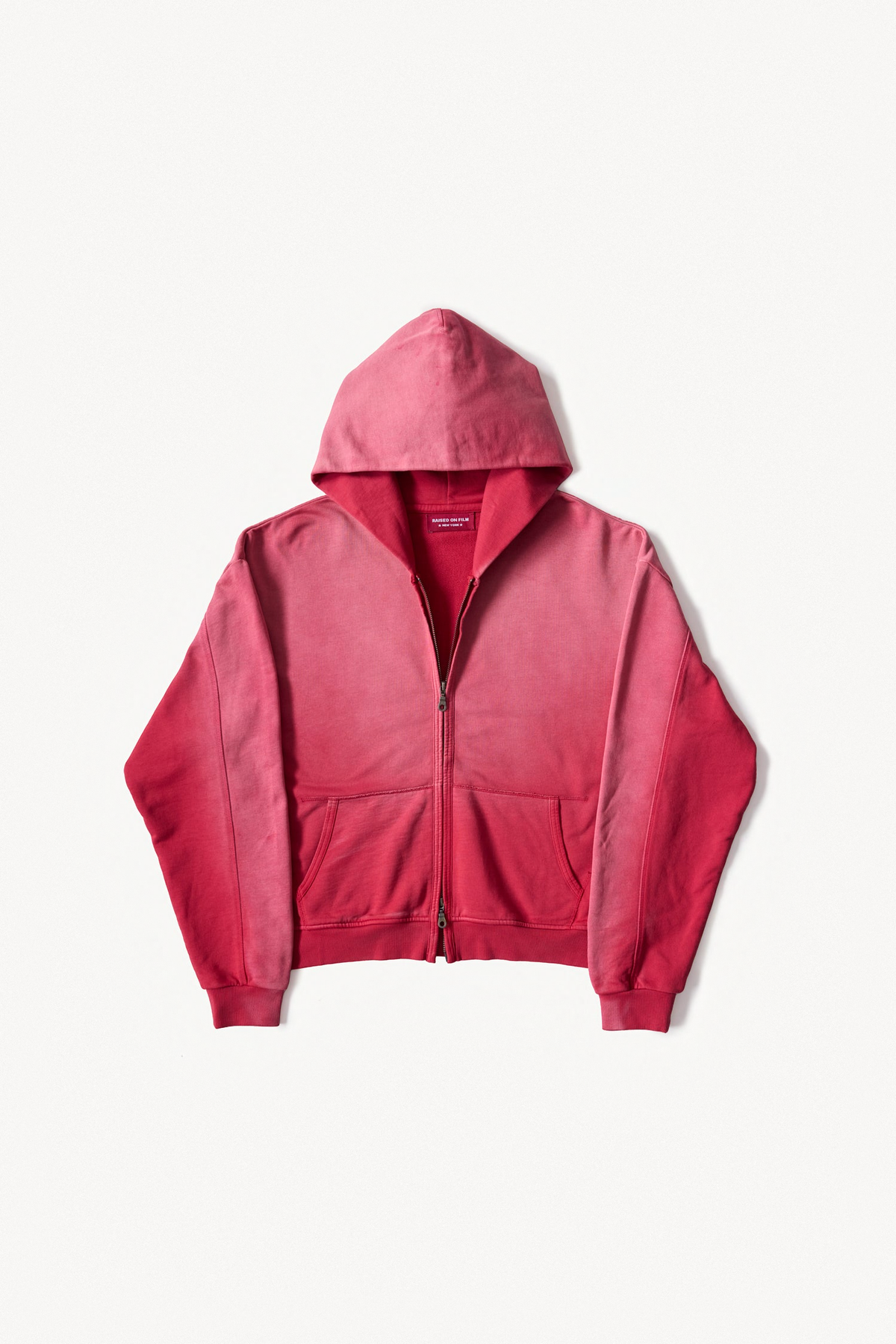 Zip Hoodie - Red, flatlay front view