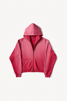 Zip Hoodie - Red, flatlay front view