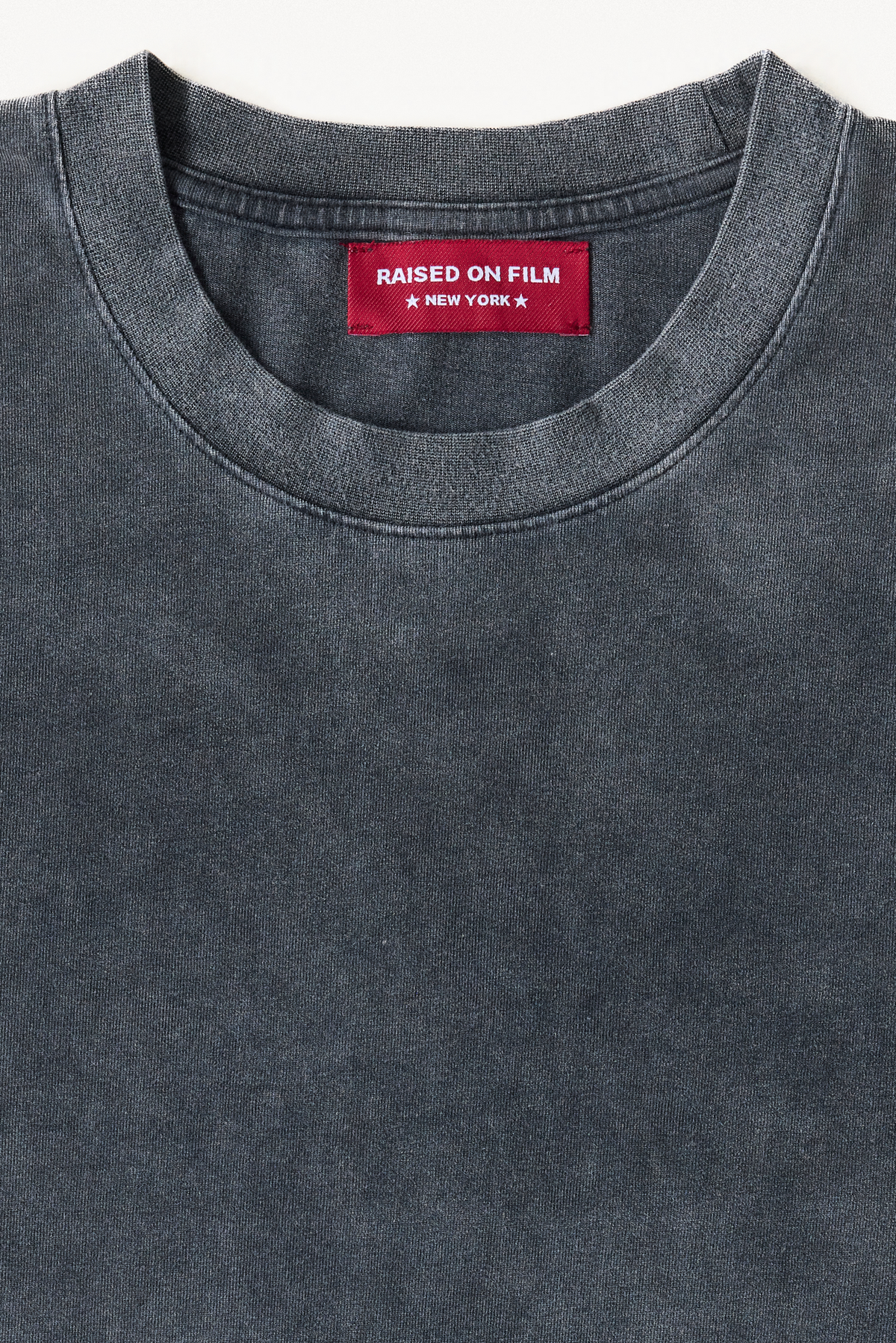 Core Long Sleeve - Charcoal, collar and label detail