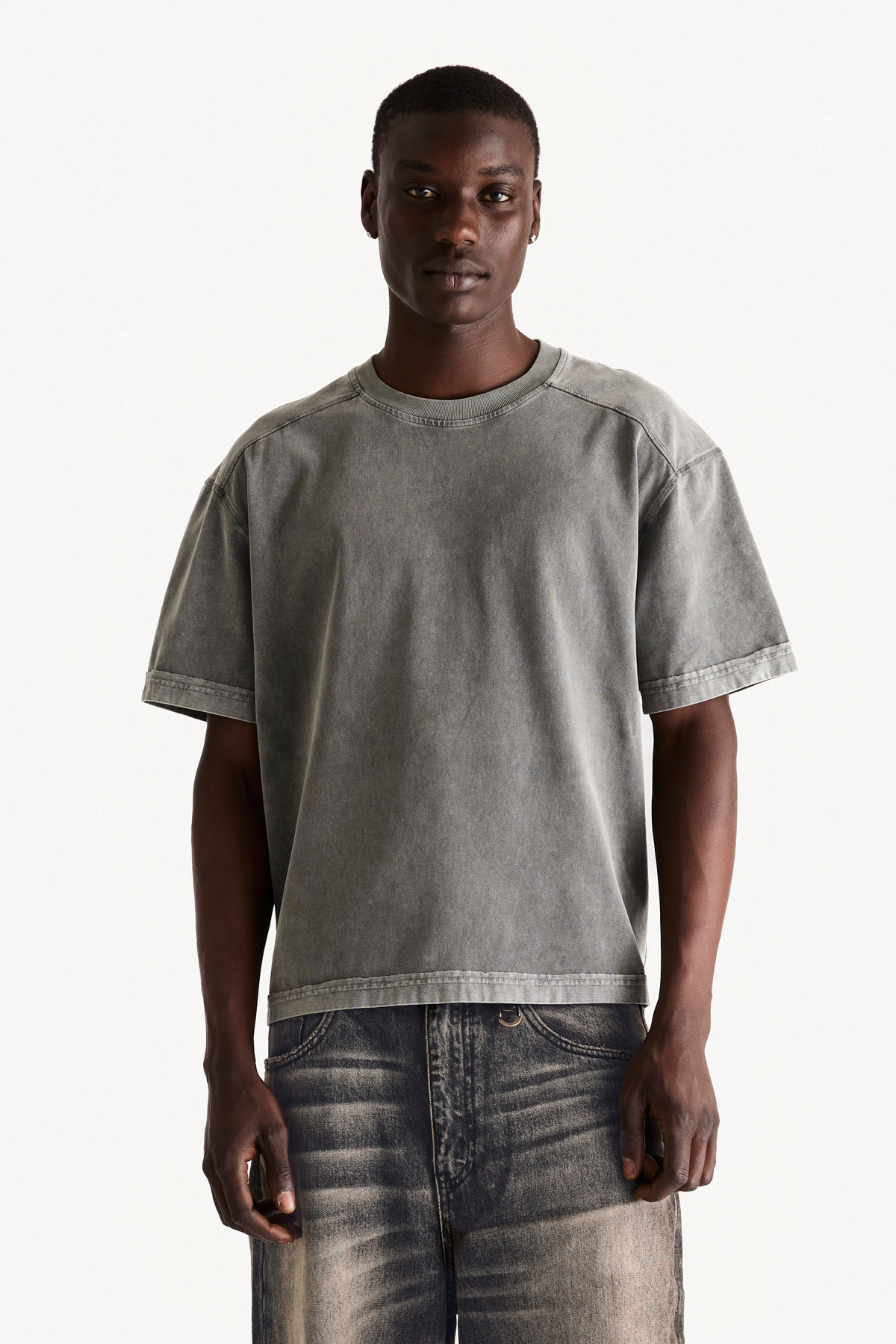Reversible Tee - Black, on-body front view