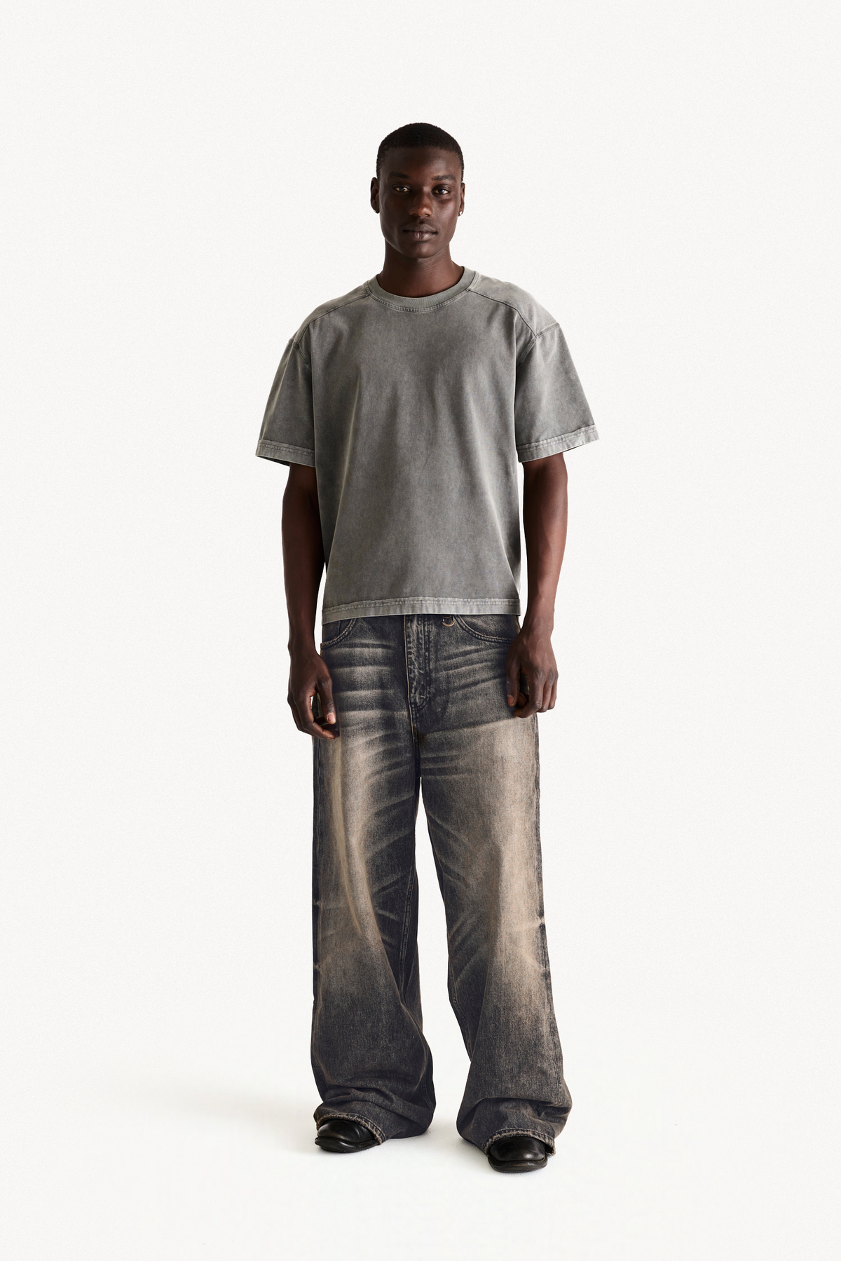 Reversible Tee - Black, full-length front view