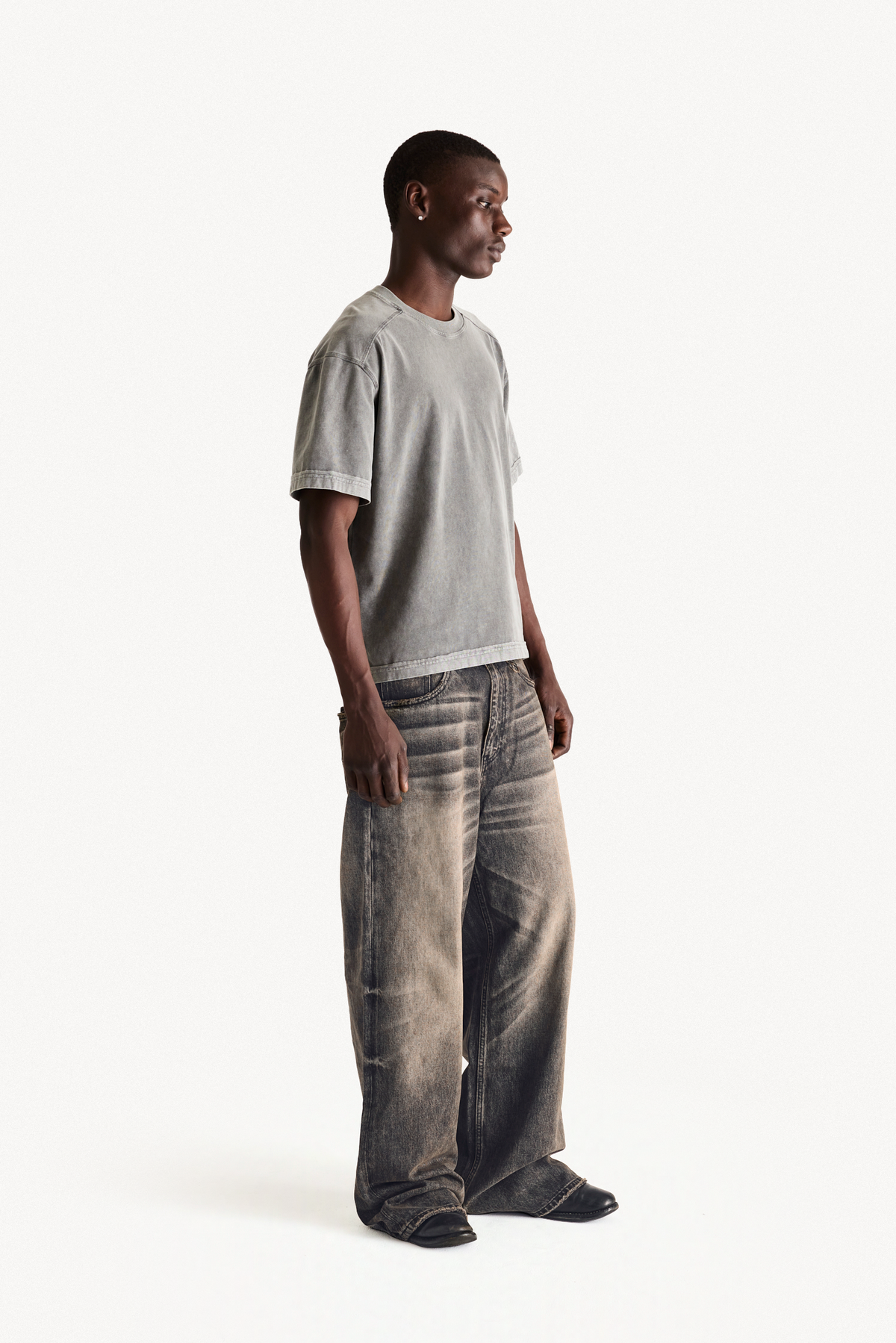 Reversible Tee - Black, full-length side view