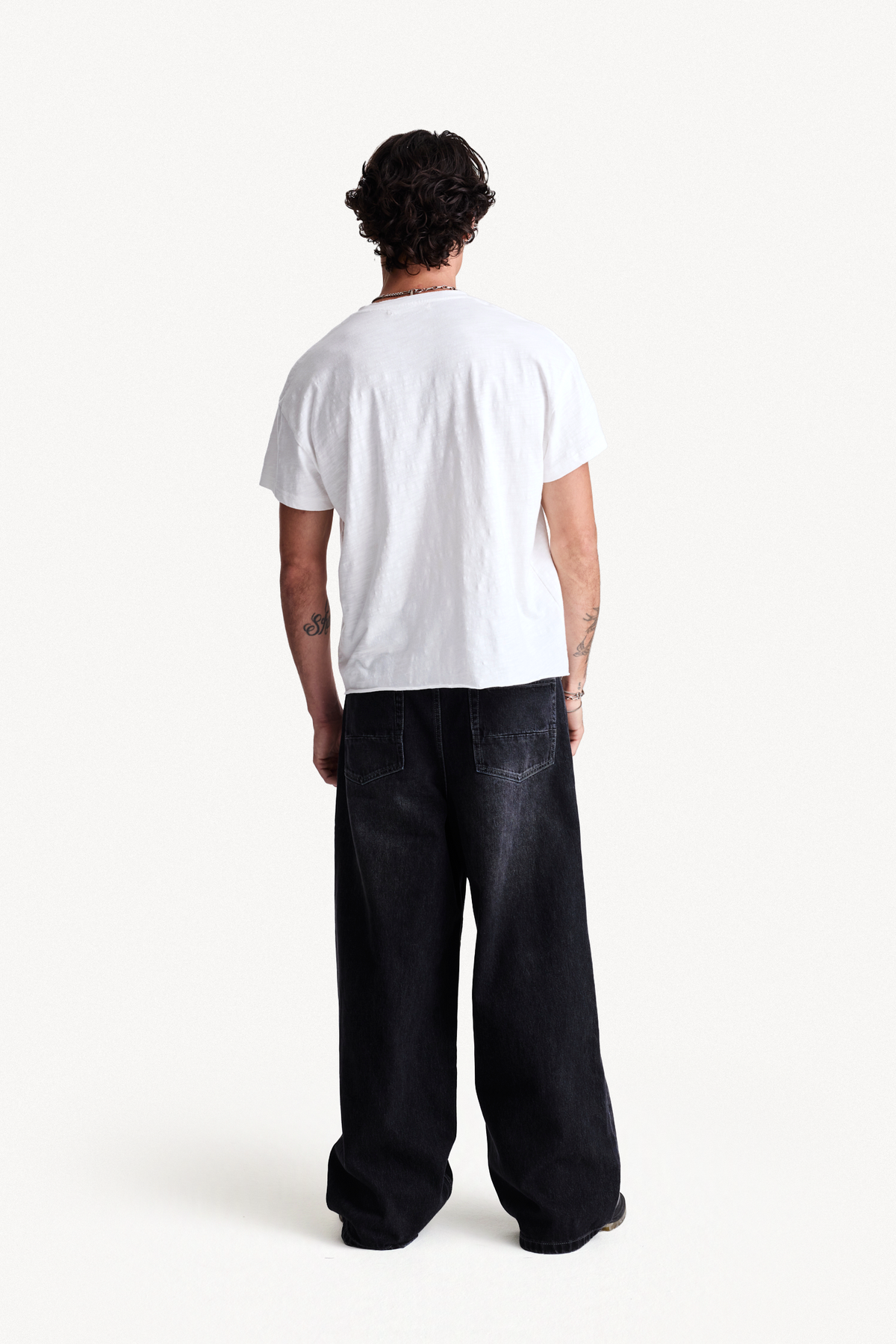 Dreamer Slub Tee - White, full-length back view