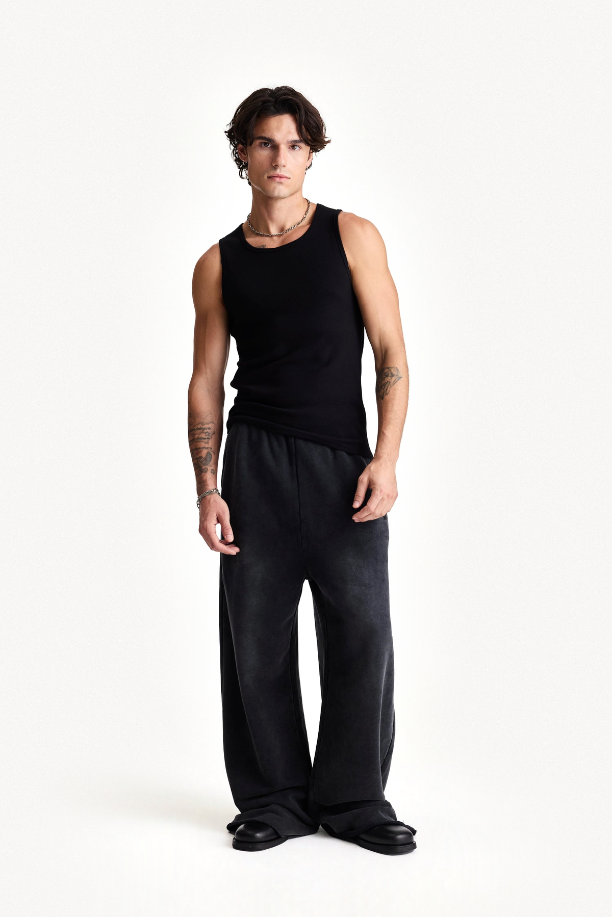 Lounge Pant - Black, full-length front view