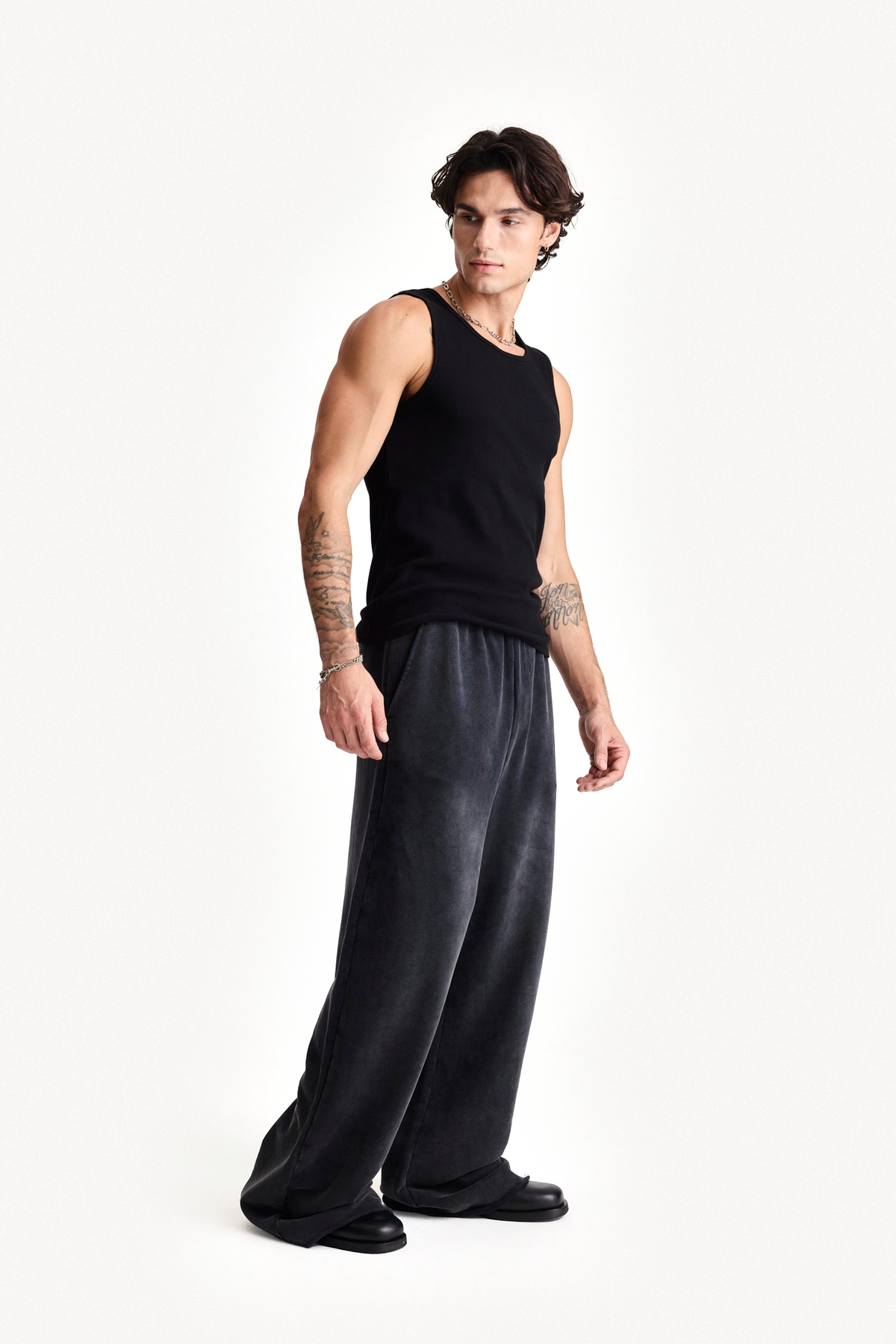 Lounge Pant - Black, on-body three-quarter view