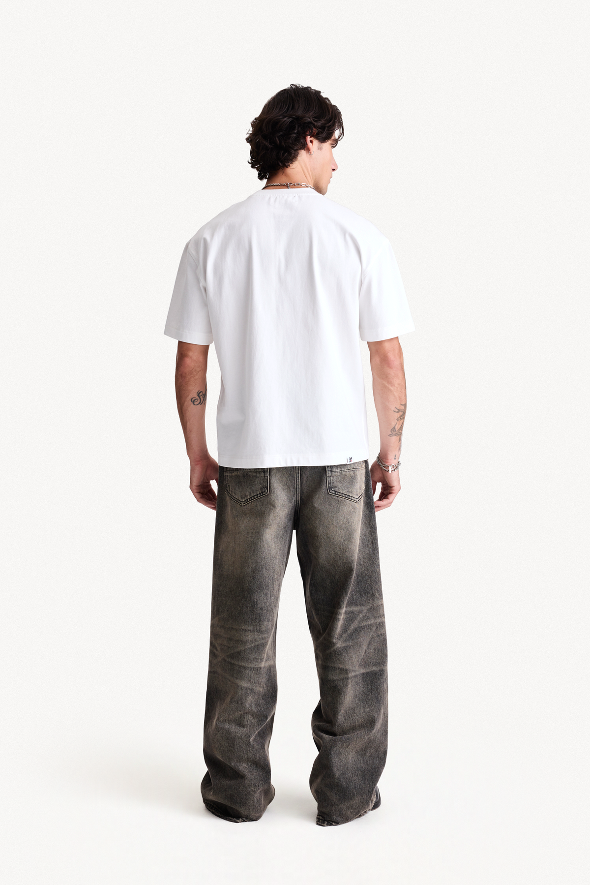 Reversible Tee - White, full-length back view