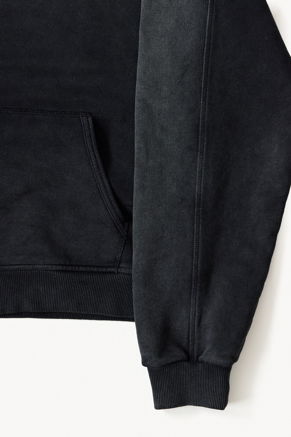 Zip Hoodie - Black, detail pocket view