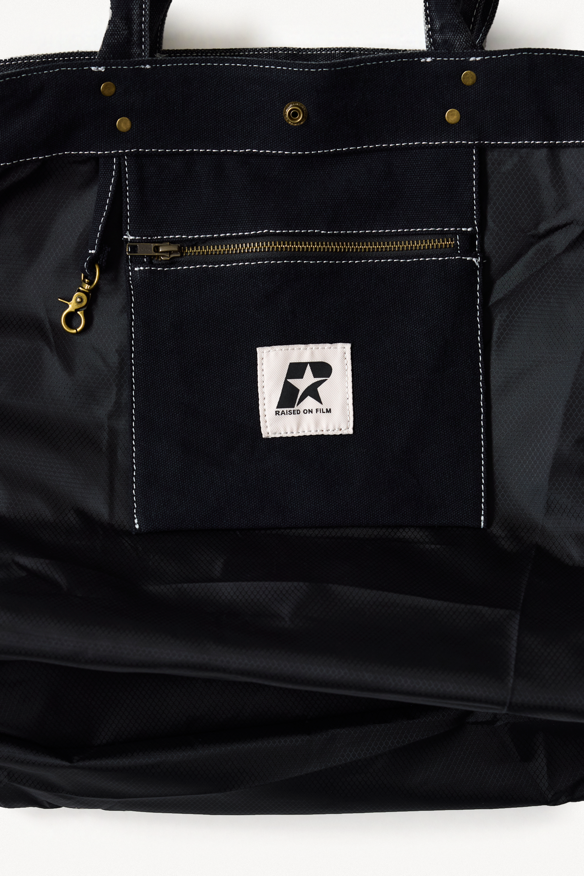 Traveller Tote - Faded Black, flatlay interior view