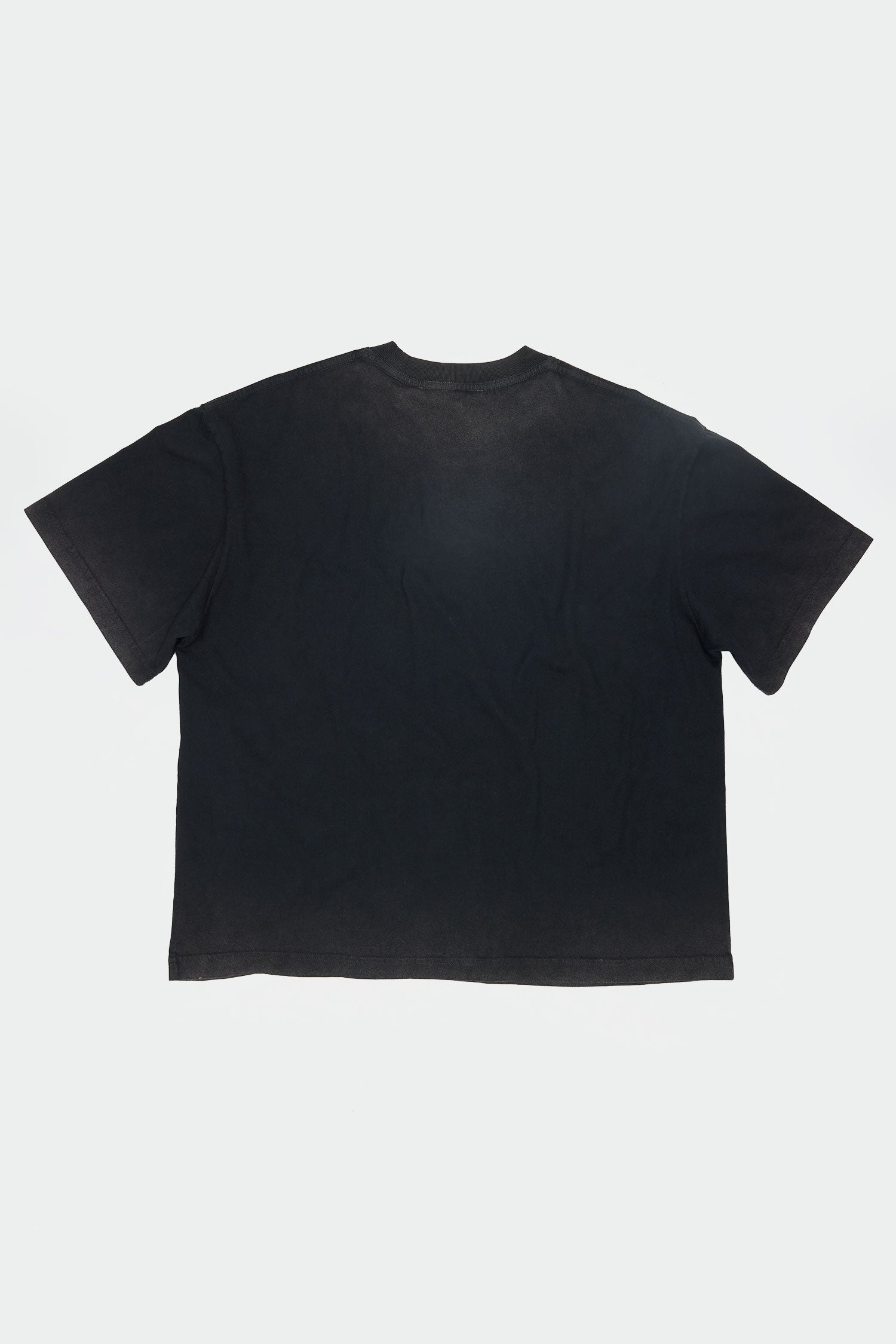 Logo Boxy Tee Black – Washed Midweight Jersey | Raised on Film