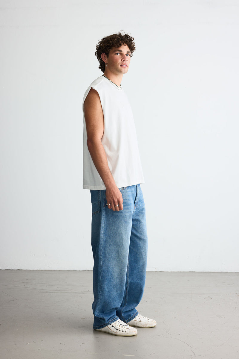 Straight Denim Medium Blue Wash