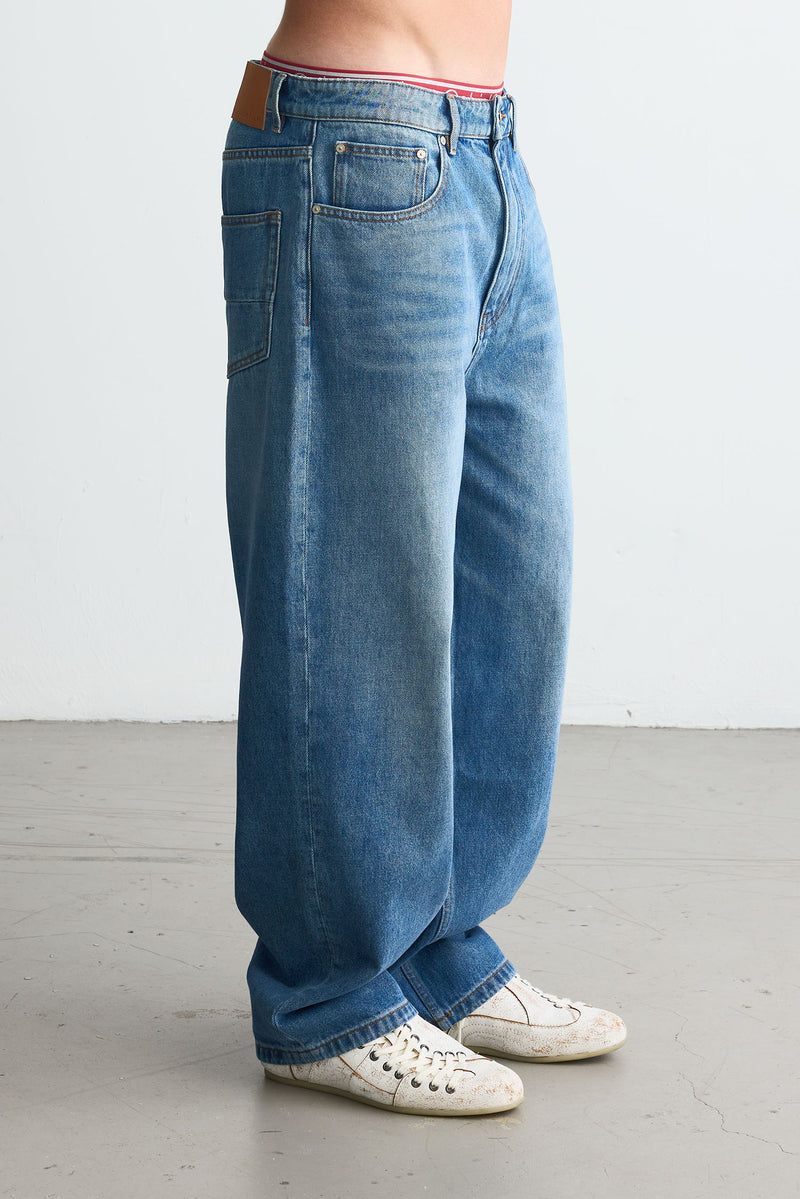 Straight Denim Medium Blue Wash
