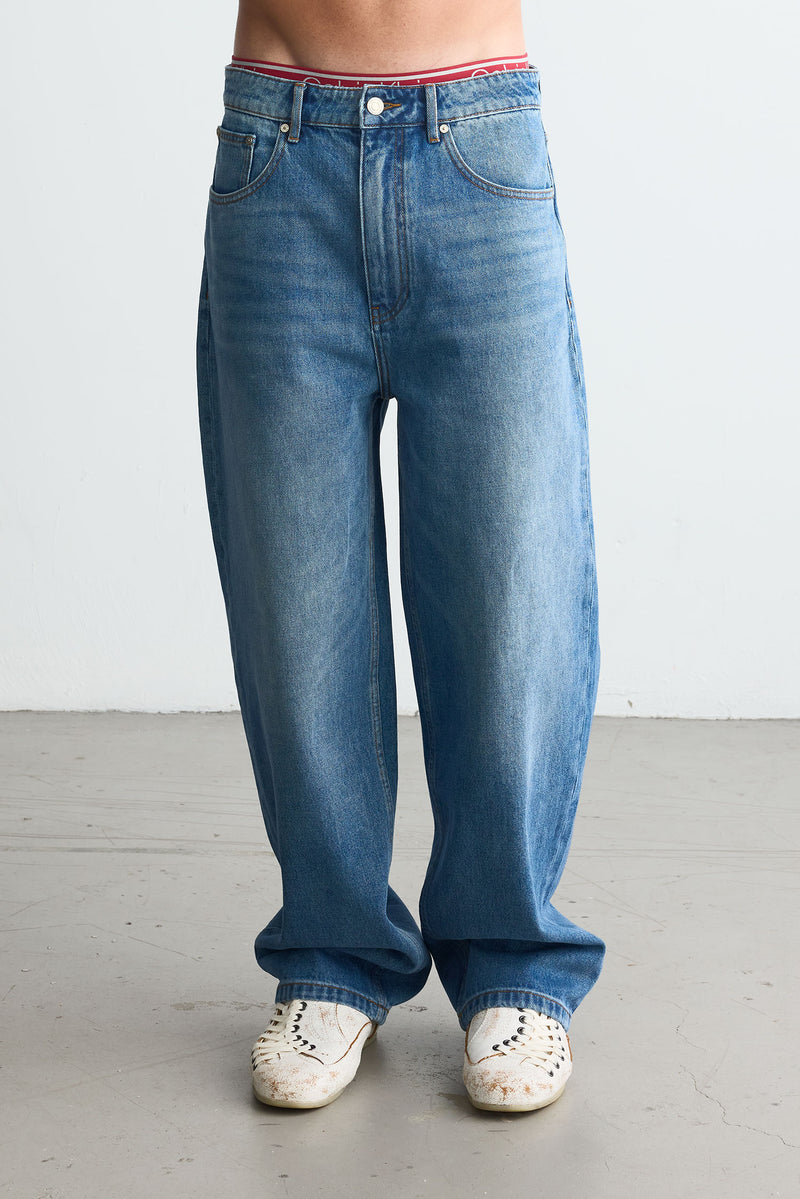 Straight Denim Medium Blue Wash