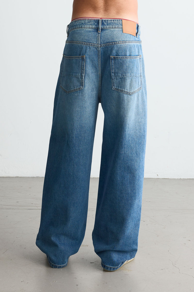 Straight Denim - Medium Blue Wash