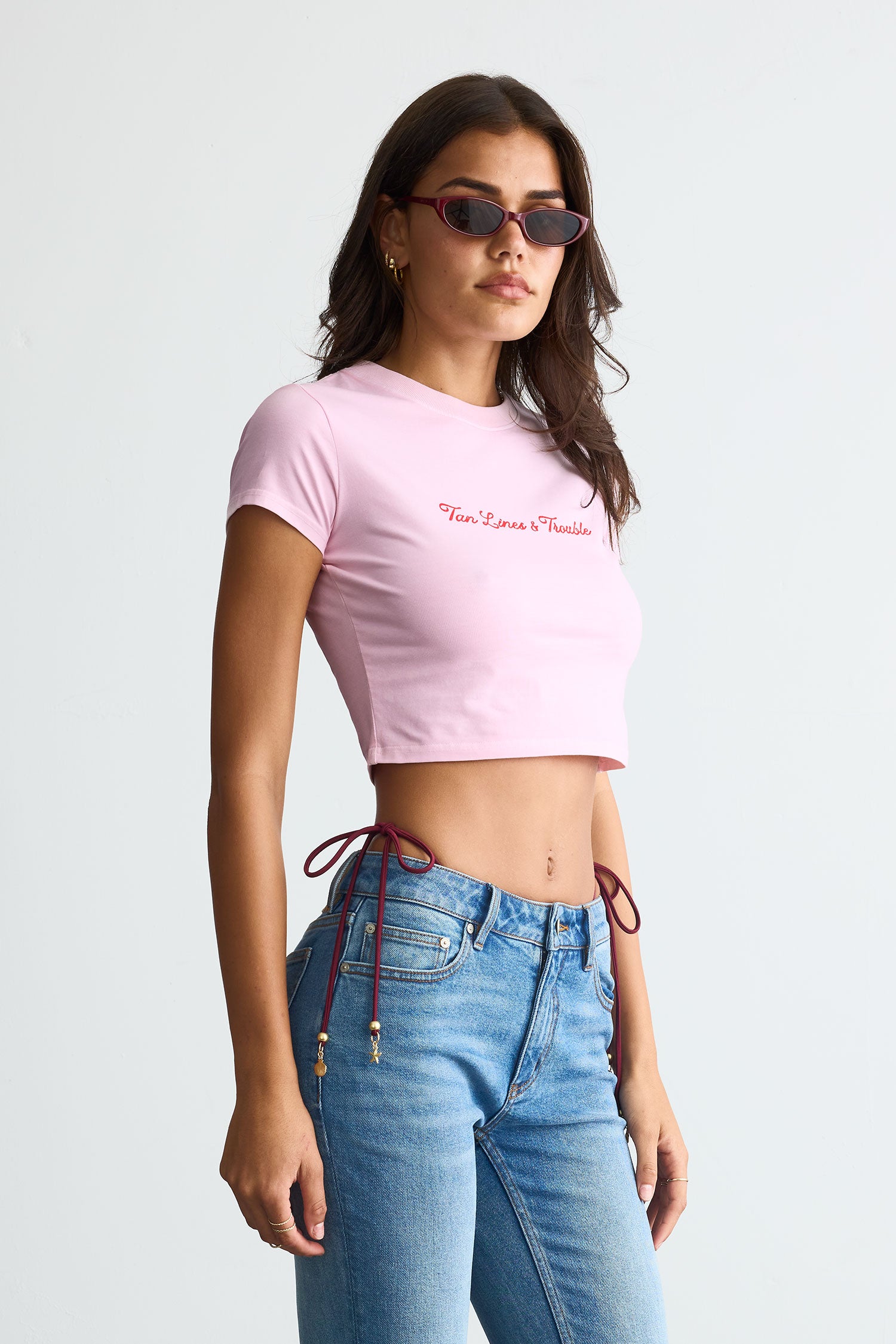 Tan Lines Baby Tee Light Pink