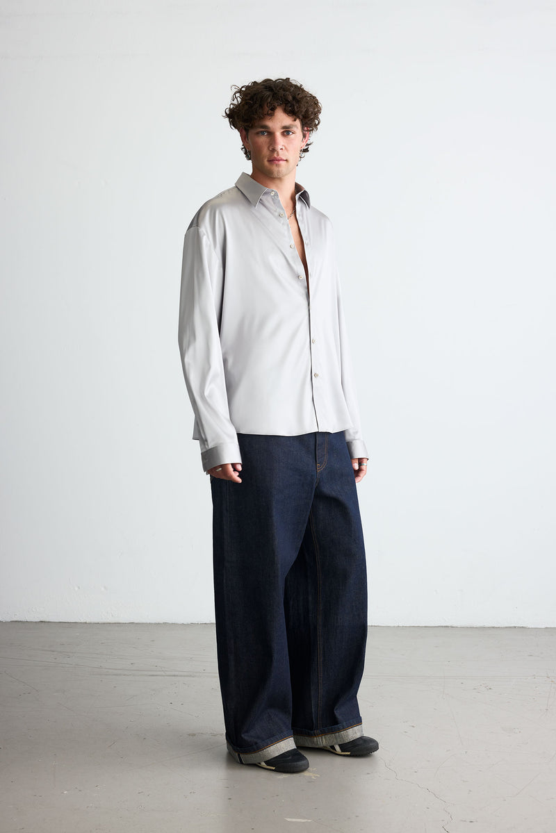 Signature Silk Shirt Silver