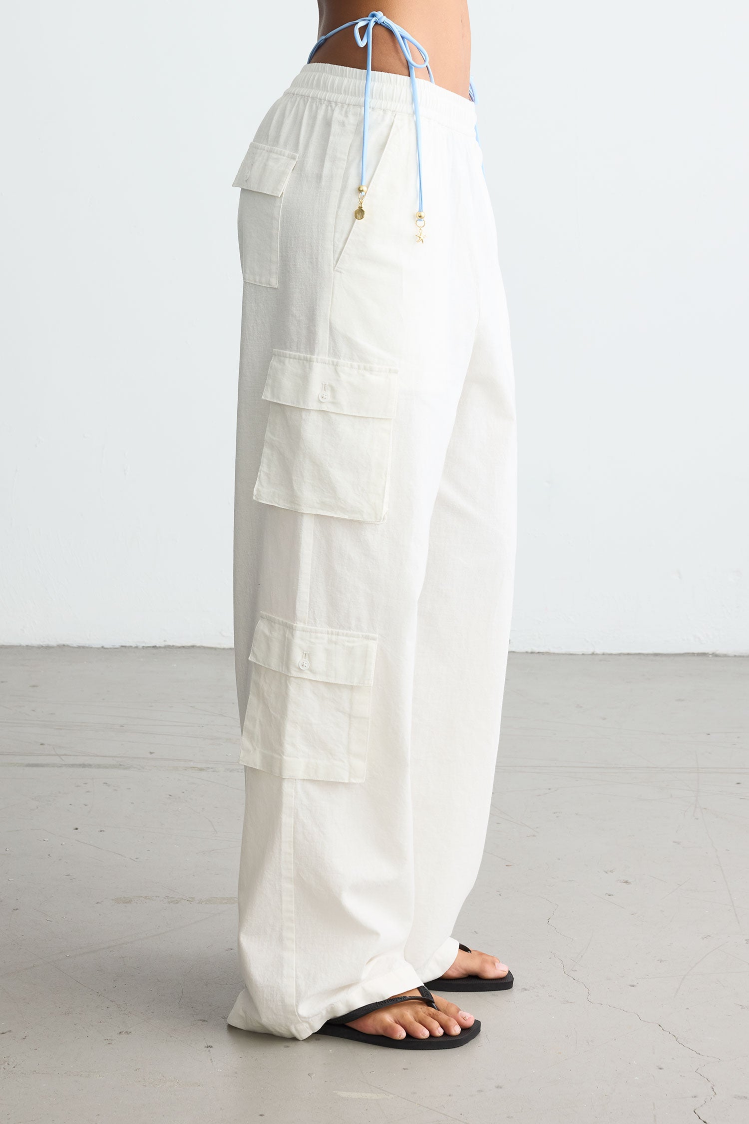 Summer Cargo Pants White