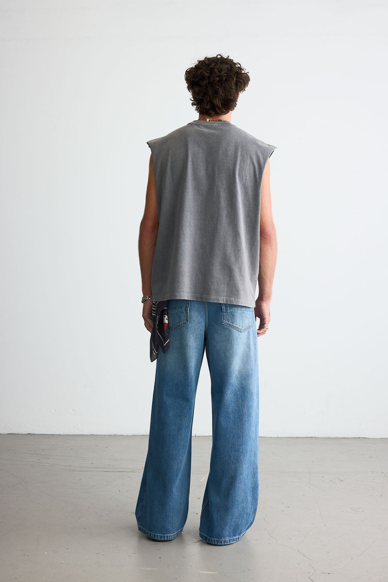 Wide Denim - Medium Blue Wash