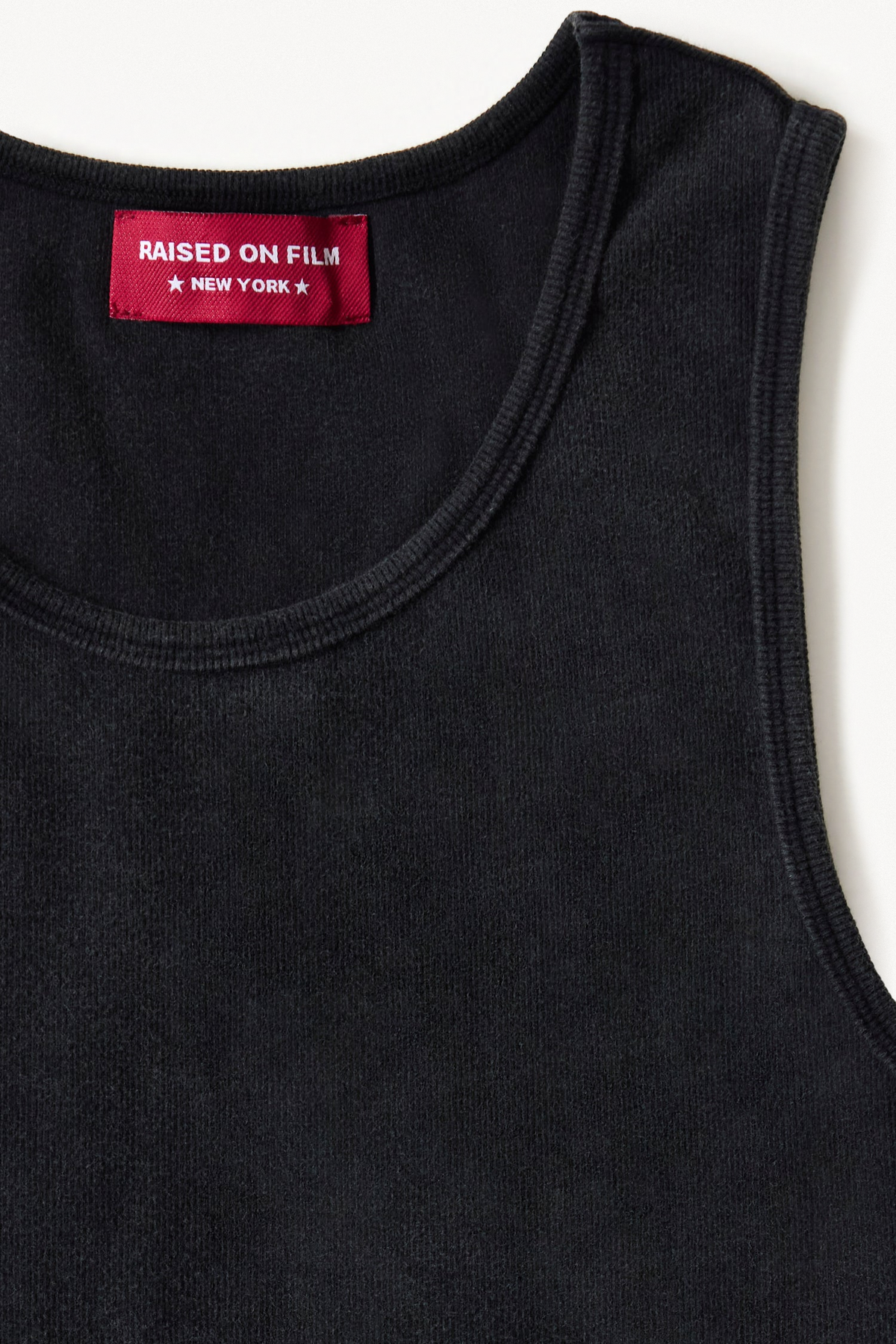 Grey Core Singlet ribbed neckline, armhole binding and red label