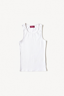Core Singlet - White, flatlay front view