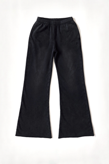 Flared Lounge Pant - Black, flatlay front view