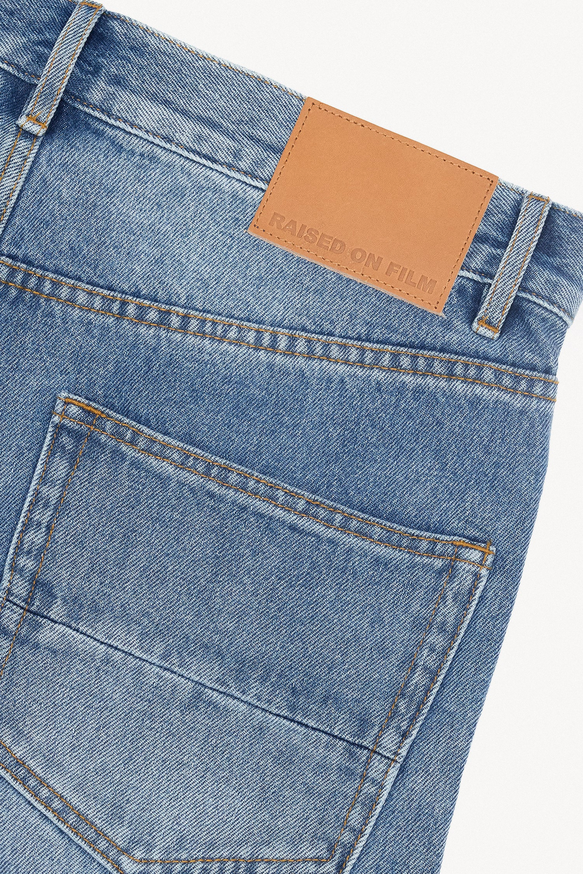 Straight Denim - Medium Blue Wash, detail patch view