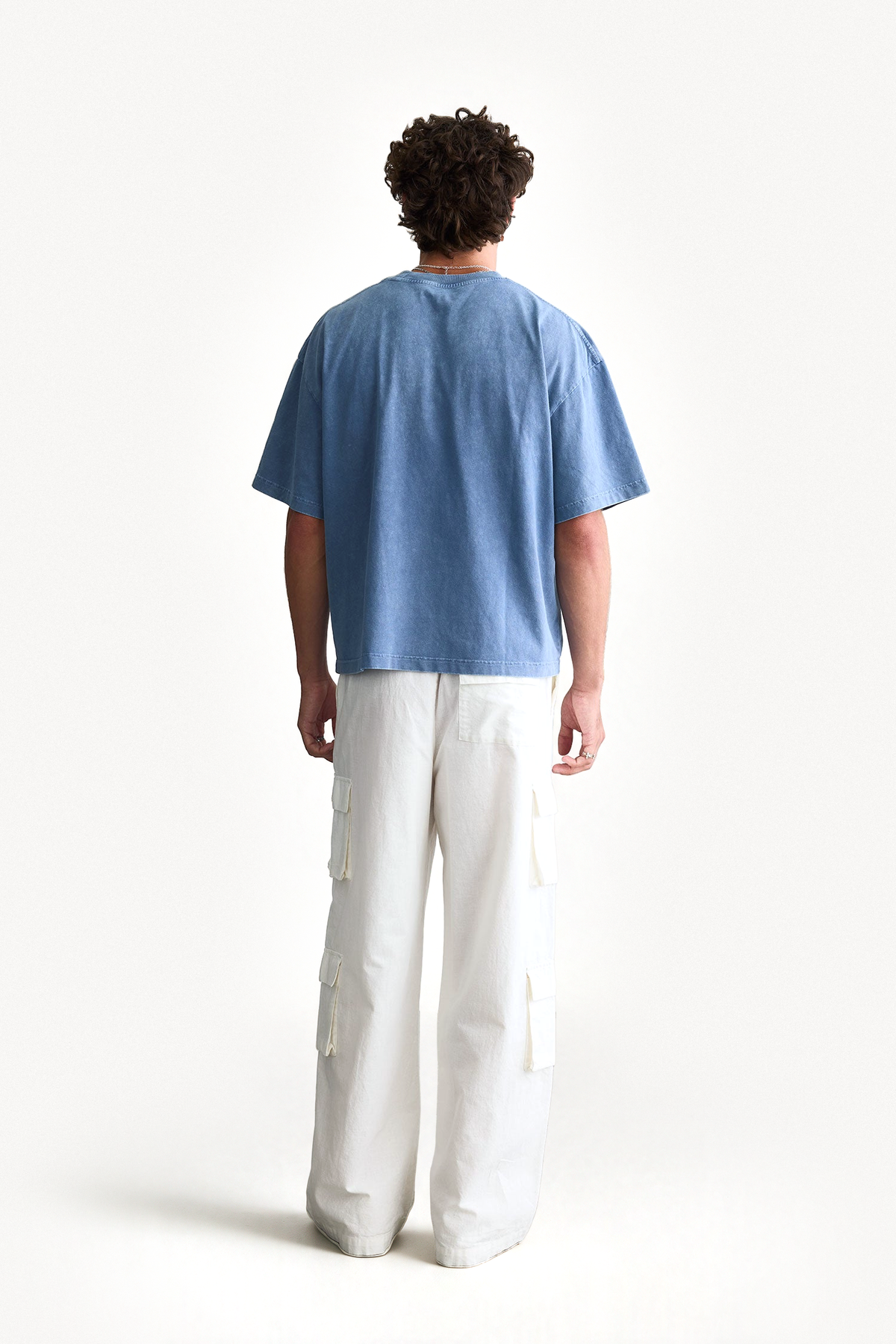 Summer Cargo Pants - White, on-body back view
