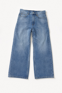 Wide Denim - Medium Blue Wash, flatlay front view