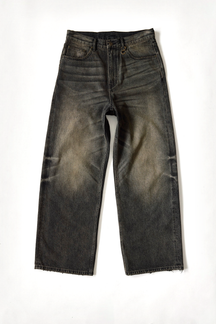Wide Denim - Mud Wash, flatlay front view
