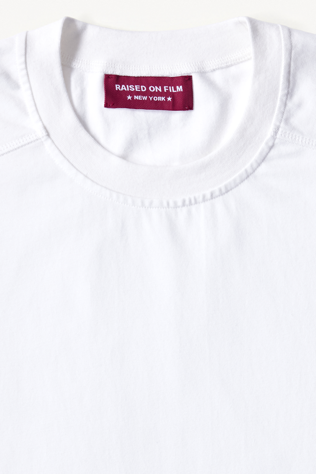 Reversible Tee - White, collar and label detail