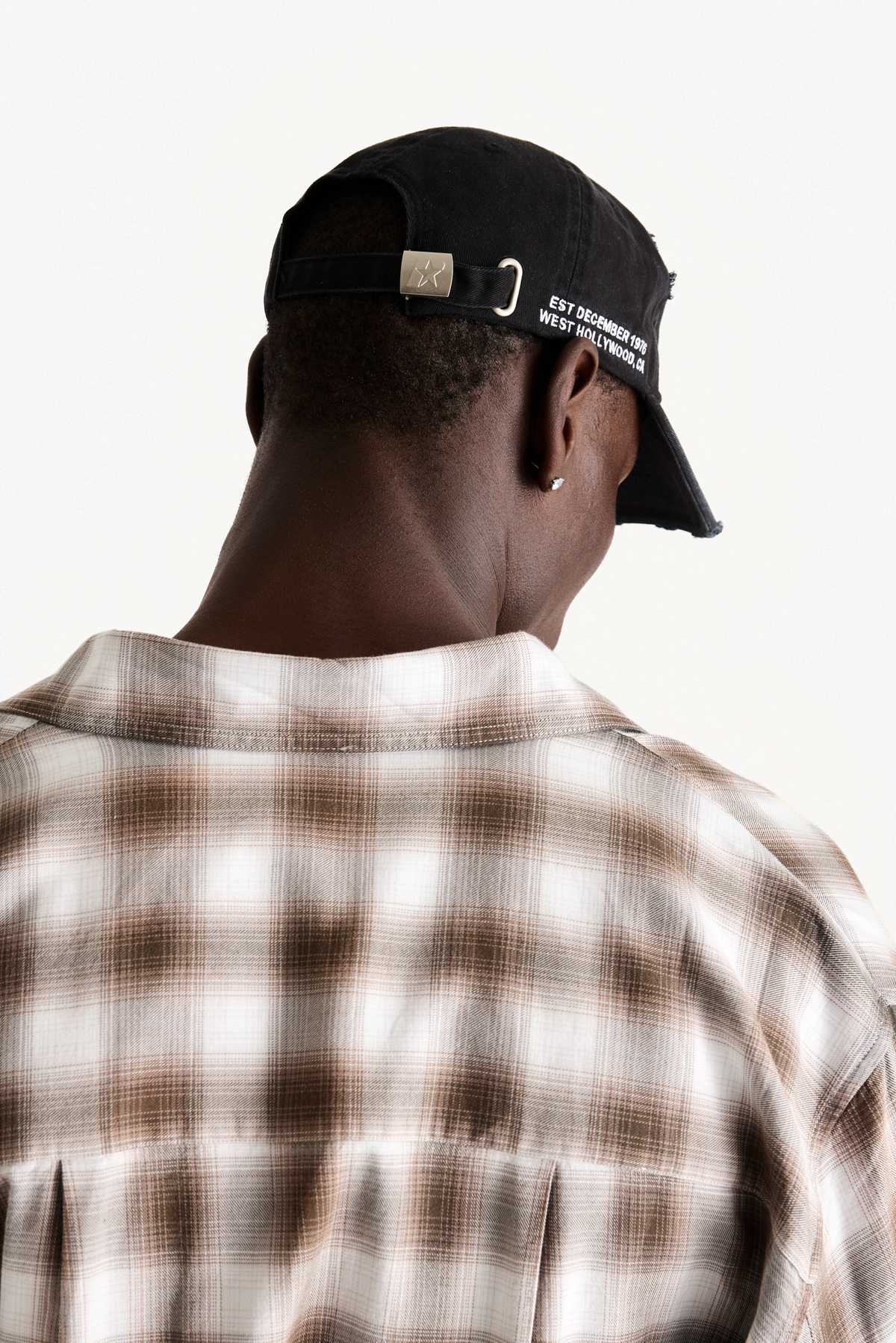 Hollywood Cap - Black, on-body back view