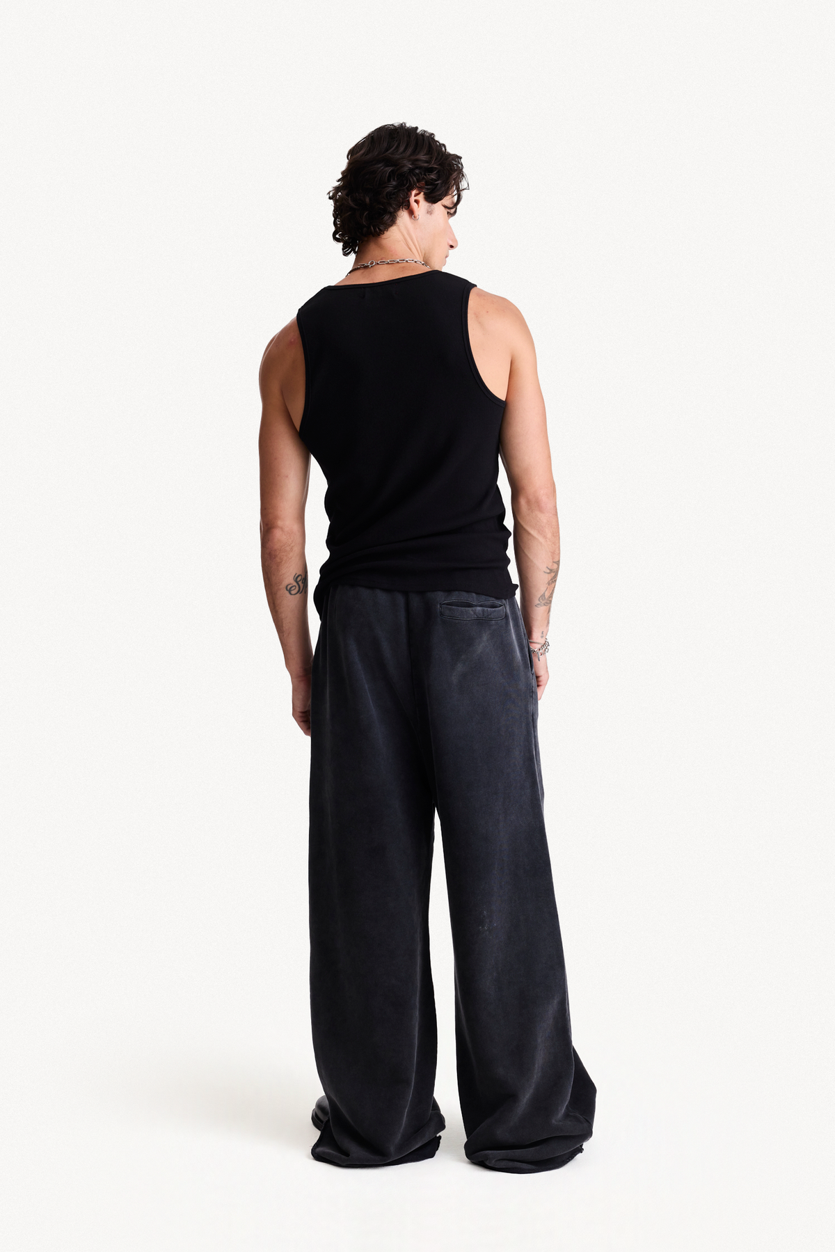 Lounge Pant - Black, full-length back view