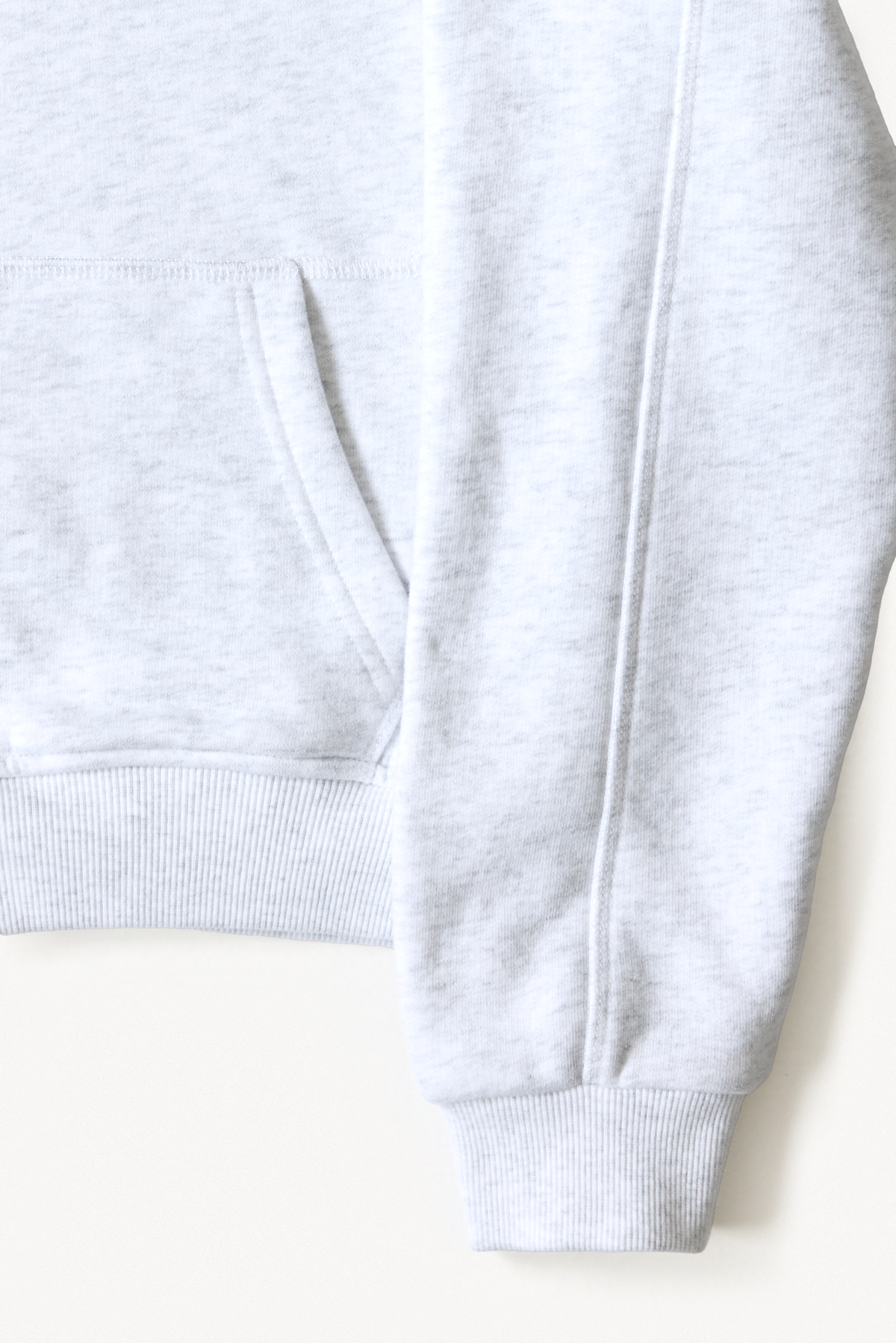 Zip Hoodie - Grey, detail pocket view