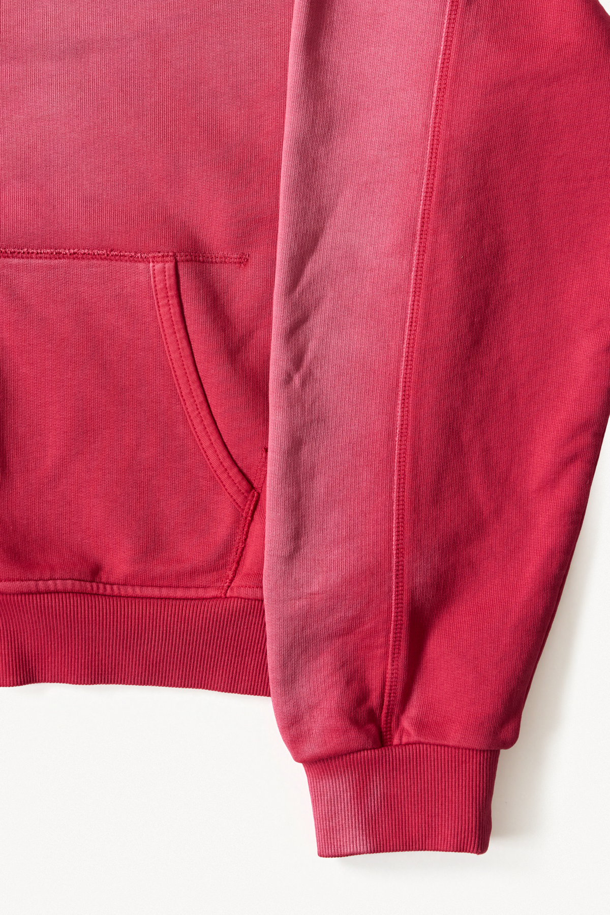 Zip Hoodie - Red, detail pocket view